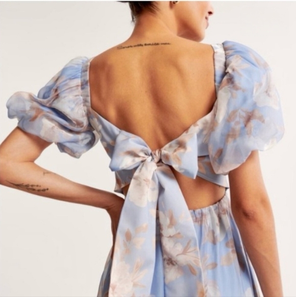 Abercrombie & Fitch Light Blue Floral Maxi Dress - Picture 5 of 8